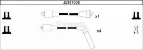 Ккомплект проводов зажигания J5387008 H B JAKOPARTS NIPPARTS