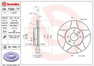 Тормозной диск 09.7292.77 BREMBO
