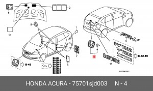 Эмблема 75701SJD003 HONDA
