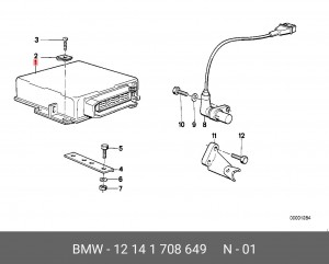 Блок управления, управление двигателем 12 14 1 708 649 BMW