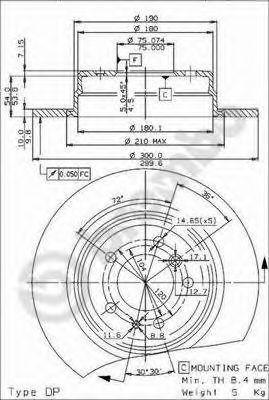 Тормозной диск 08.5174.34 BREMBO