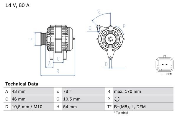 Генератор 0 986 049 410 BOSCH