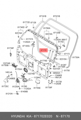 Газовая пружина, заднее стекло 871702E020 HYUNDAI KIA