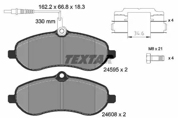 Комплект тормозных колодок, диско 2459501 TEXTAR