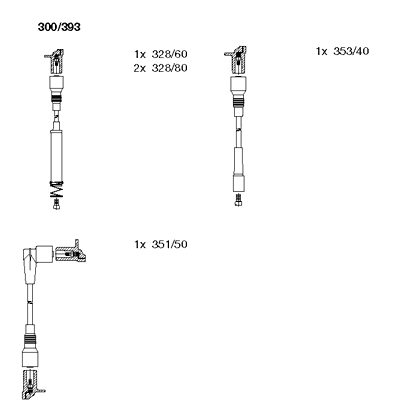Ккомплект проводов зажигания 300393 BREMI