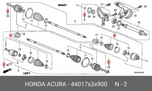 Пыльник ШРУСа (комплект) 44017-S3X-900 HONDA