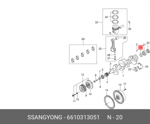 Деталь 6610313051 SSANG YONG