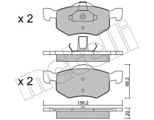 Комплект тормозных колодок, диско 2206090 METELLI