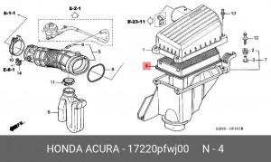 Воздушный фильтр 17220PFWJ00 HONDA