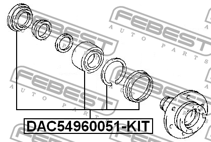Подшипник ступицы колеса DAC54960051-KIT FEBEST