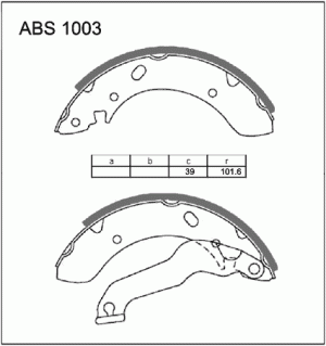 Колодки тормозные барабанные ABS1003 ALLIED NIPPON