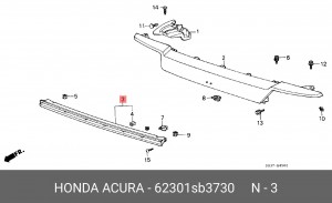 Решетка радиатора 62301SB3730 HONDA