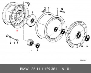 Диск колеса 36 11 1 129 381 BMW