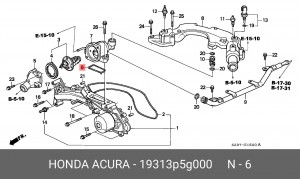 Прокладка, выпускной трубопровод 19313P5G000 HONDA