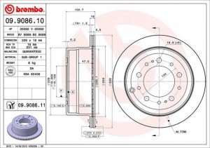 Тормозной диск 09908610 BREMBO