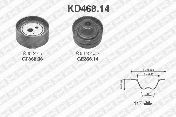 Комплект ремня ГРМ KD468.14 NTN SNR