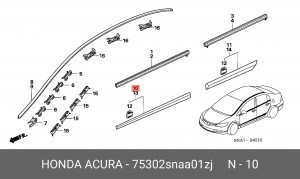 Молдинг двери 75302SNAA01ZJ HONDA