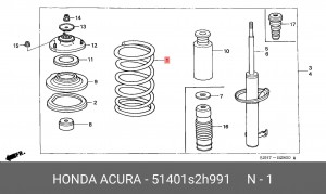 Пружина подвески 51401S2H991 HONDA