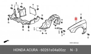 Крыло 60261S04A00ZZ HONDA