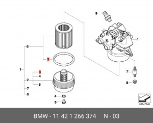 Уплотняющее кольцо 11 42 1 266 374 BMW