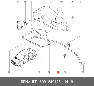 Форсунка стеклоомывателя 6001549125 RENAULT