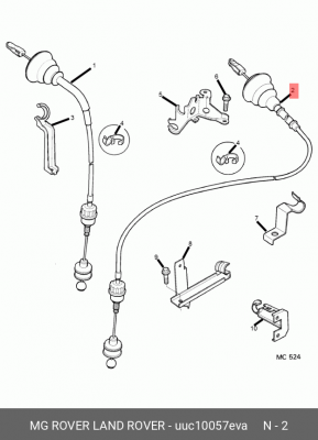 Трос, управление сцеплением UUC10057EVA MG ROVER LAND ROVER