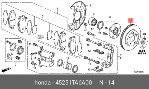 Диск тормозной 45251-TA6-A00 HONDA