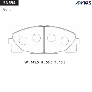 Колодки тормозные дисковые SN694 ADVICS