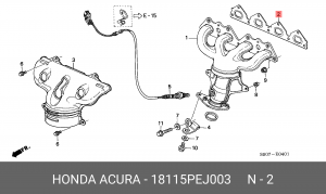 Прокладка, выпускной коллектор 18115PEJ003 HONDA