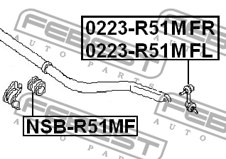 Стойка стабилизатора 0223-R51MFR FEBEST