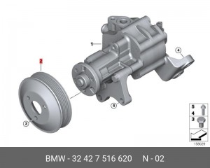 Шкив насоса гидроусилителя руля 32 42 7 516 620 BMW
