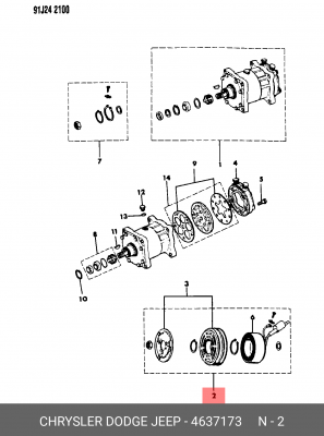 Компрессор, кондиционер 463 7173 CHRYSLER