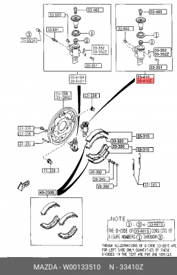 Колесный тормозной цилиндр W00133510 MAZDA