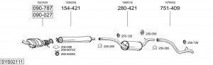 Глушитель выхлопных газов конечный 233289 BOSAL