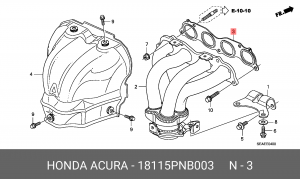 Прокладка, выпускной коллектор 18115-PNB-003 HONDA