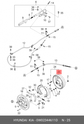 Барабан тормозной 0W02344611D HYUNDAI KIA