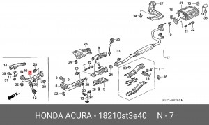 Выпускной трубопровод 18210ST3E40 HONDA