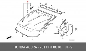 Стекло ветровое 73111TF0G10 HONDA