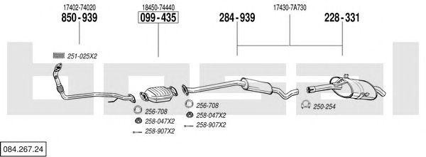 Система выпуска ОГ 08426724 BOSAL