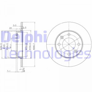 Тормозной диск BG3653 DELPHI