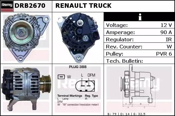 Генератор DRB2670 DELCO REMY