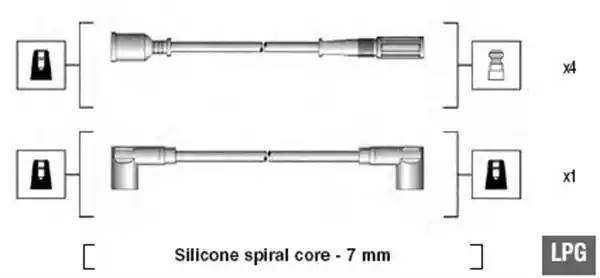 Ккомплект проводов зажигания 941095640604 MAGNETI MARELLI