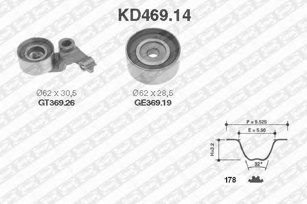 Комплект ремня ГРМ KD469.14 NTN SNR
