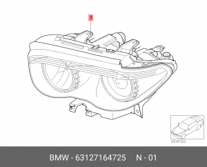 Фара головного света 63 12 7 164 725 BMW