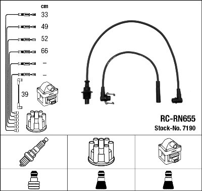 Ккомплект проводов зажигания RCRN655 NGK NTK