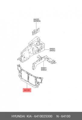 Облицовка передка 6410025300 HYUNDAI KIA