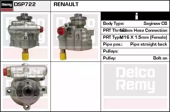 Гидравлический насос, рулевое управление DSP722 DELCO REMY