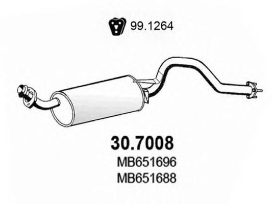 Глушитель выхлопных газов конечный 307008 ASSO