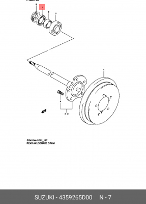 Уплотняющее кольцо, ступица колеса 43592-65D00 SUZUKI
