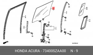 Стекло двери 73400SZAA00 HONDA